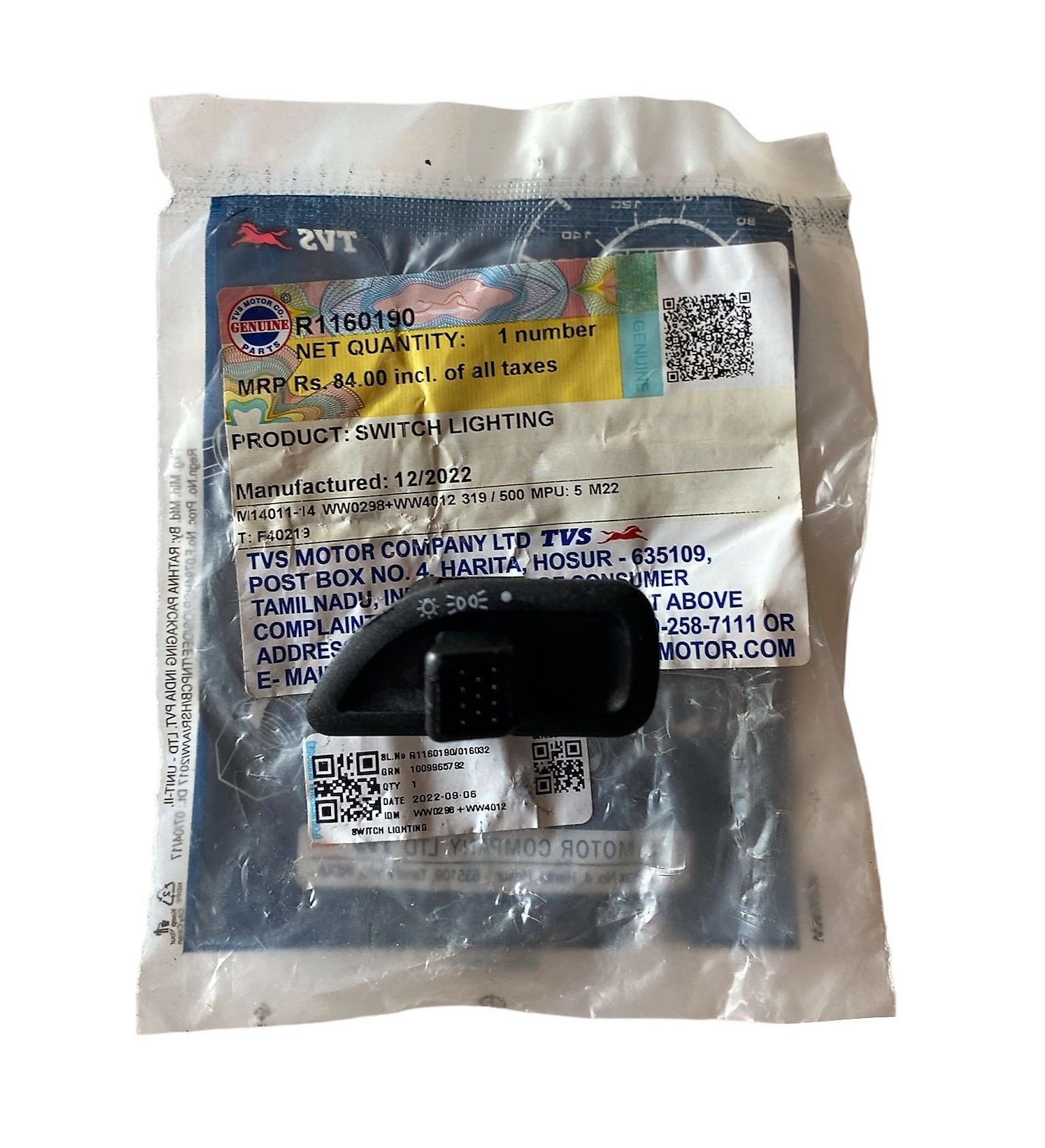 TVS JUPITER WEGO FAR DÜĞMESİ R1160190 ORIJINAL ÜRÜN