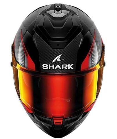 SHARK SPARTAN GT PRO BLANK CARBON BLACK RED KASK